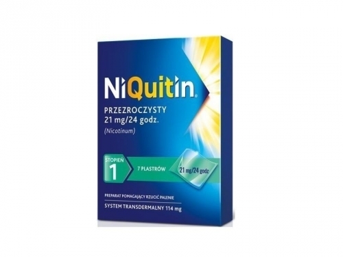 Zdjęcie NIQUITIN PRZEZROCZYSTE PLASTRY 21 mg/24h 7 sztuk