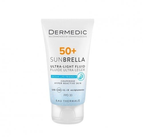 Zdjęcie DERMEDIC SUNBRELLA Krem ochronny SPF 50+ dla skóry naczynkowej i nadreaktywnej 40 ml