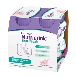 Zdjęcie NUTRIDRINK SKIN REPAIR Smak truskawkowy 4 butelki po 200 ml DATA 31.03.2026