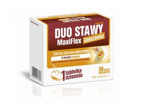 Zdjęcie DUO STAWY MaxiFlex Glukozamina smak pomarańczowy 30 tabletek musujących