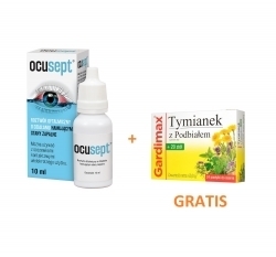 Zdjęcie OCUSEPT Krople do oczu 10 ml + GARDIMAX Tymianek 24 pastylki DATA 11.2024 GRATIS