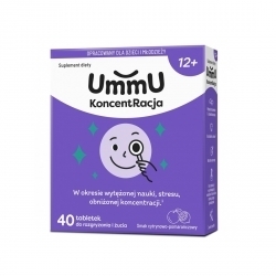 Zdjęcie UMMU KoncentRacja 12+ tabletki do rozgryzania i żucia 40 sztuk