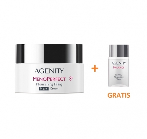 Zdjęcie AGENITY MENOPERFECT 3° Odżywczy krem wypełniający na noc 50 ml + Tonik 50 ml GRATIS