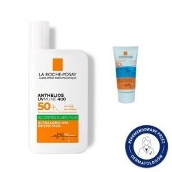 Zdjęcie LA ROCHE-POSAY ANTHELIOS UVMUNE 400 OIL CONTROL Fluid SPF50+ 50 ml + GRATIS FLUIDE INVISIBLE 15 ml