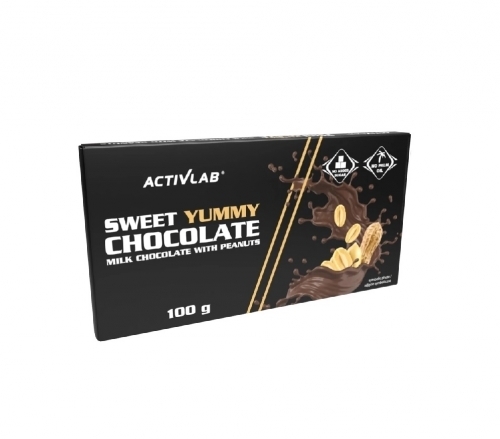 Zdjęcie ACTIVLAB SWEET YUMMY CHOCOLATE Czekolada mleczna z orzechami arachidowymi 100 g