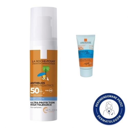 Zdjęcie LA ROCHE-POSAY ANTHELIOS Mleczko ochronne dla dzieci SPF50+ 50 ml + GRATIS FLUIDE INVISIBLE 15 ml