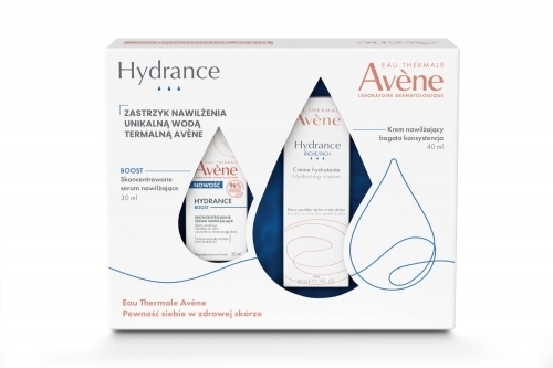 Zdjęcie AVENE ZESTAW HYDRANCE Zastrzyk Nawilżenia Boost Serum 30 ml + Krem bogaty nawilżający 40 ml