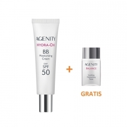 Zdjęcie AGENITY HYDRA-OX Nawilżający krem BB 20 MEDIUM BEIGE na dzień SPF50+ 30 ml + Tonik 50 ml GRATIS