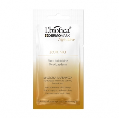 Zdjęcie L'BIOTICA DERMOMASK Night Active Złote Nici Maseczka naprawcza 12 ml