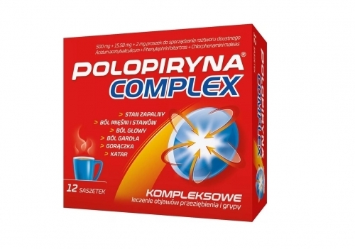 Zdjęcie POLOPIRYNA COMPLEX 500 mg+15,58 mg+2 mg 12 saszetek