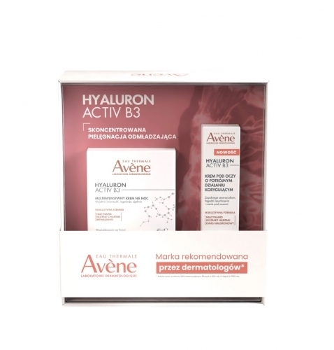 Zdjęcie AVENE ZESTAW HYALURON ACTIV B3 na NOC Multiintensywny krem na noc 40 ml + Krem pod oczy 15 ml