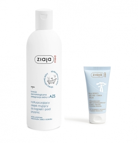Zdjęcie ZIAJA MED AZS Olejek natłuszczająco-myjący 270 ml + Krem do buzi i rączek 50 ml GRATIS