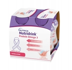 Zdjęcie NUTRIDRINK Protein Omega 3 smak mango-brzoskwinia 4 butelki po 125 ml