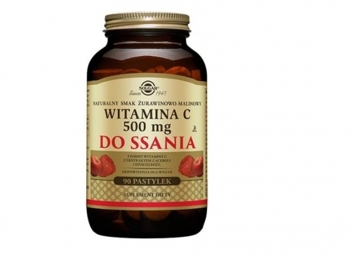 Zdjęcie SOLGAR Witamina C 500 mg smak żurawinowo-malinowy 90 pastylek