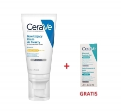 Zdjęcie CERAVE Nawilżający Krem do twarzy SPF30 dla skóry normalnej suchej 52 ml + Próbka CERAVE 3 ml GRATIS