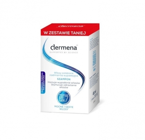 Zdjęcie DERMENA Szampon hamujący wypadanie włosów DUOPAK 200 ml + 200 ml (400 ml)
