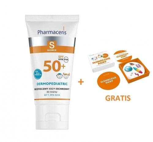 Zdjęcie PHARMACERIS S DERMOPEDIATRIC Krem ochronny dla dzieci SPF50 50 ml + Karty Dobble GRATIS