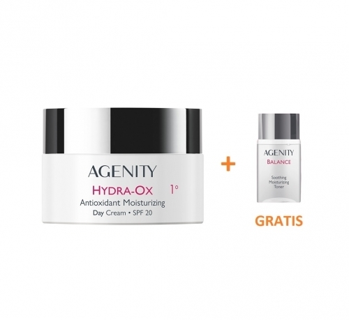 Zdjęcie AGENITY HYDRA-OX 1° Antyoksydacyjny krem nawilżający na dzień SPF20+ 50 ml + Tonik 50 ml GRATIS