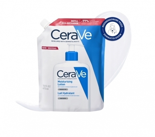 Zdjęcie CERAVE Nawilżająca Emulsja do ciała skóra sucha bardzo sucha 473 ml REFIL-zapas