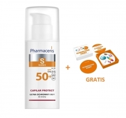 Zdjęcie PHARMACERIS S CAPILAR PROTECT Krem Ultra ochronny do twarzy SPF50 50 ml + Karty Dobble GRATIS