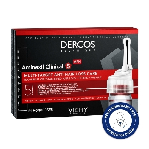 Zdjęcie Vichy DERCOS AMINEXIL CLINICAL 5 dla mężczyzn 6 ml, 21 ampułek