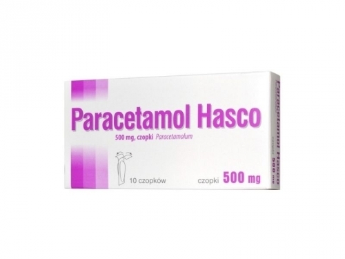 Zdjęcie PARACETAMOL czopki 500 mg 10 czopków HASCO