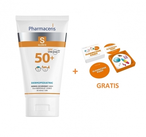 Zdjęcie PHARMACERIS S DERMOPEDIATRIC Dermo-ochronny krem SPF50 125 ml + Karty Dobble GRATIS