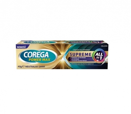Zdjęcie COREGA Power Max Supreme All-In 1 Krem mocujący do protez zębowych 40 g