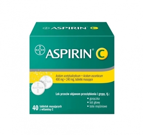 Zdjęcie ASPIRIN C 400 mg + 240 mg 40 tabletek musujących