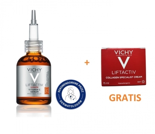 Zdjęcie VICHY LIFTACTIV SUPREME VITAMIN C Serum 20 ml + LIFTACTIV SPECIALIST Krem na dzień 15 ml GRATIS