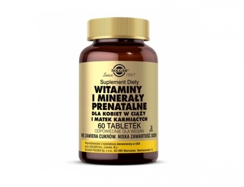 Zdjęcie SOLGAR Witaminy i Minerały Prenatalne dla kobiet w ciąży i matek karmiących 60 tabletek