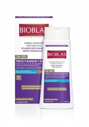 Zdjęcie BIOBLAS Procyjanidyna + Biotyna Szampon ziołowy przeciw wypadaniu włosów 360 ml