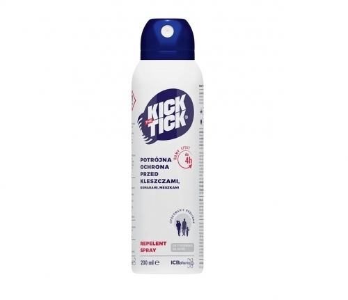 Zdjęcie KICK THE TICK Max Repelent Plus spray przeciw kleszczom  komarom i meszkom 200 ml