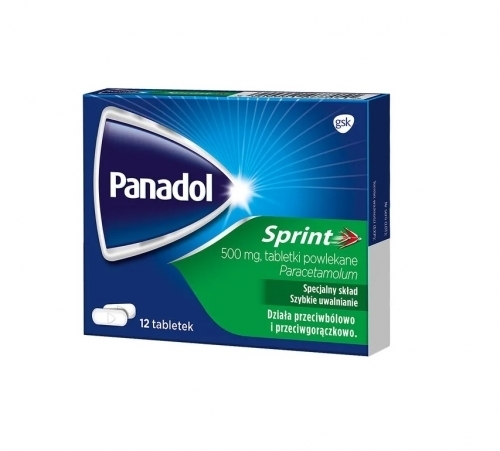 Zdjęcie PANADOL SPRINT 500 mg 12 tabletek DATA 31.01.2025