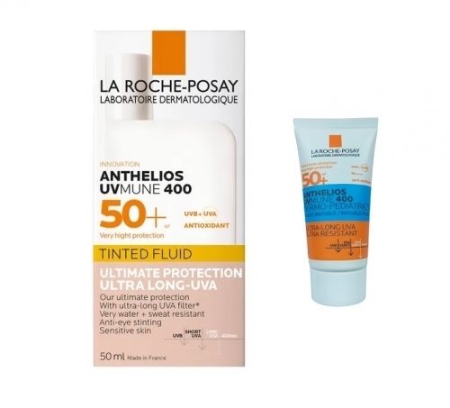 Zdjęcie LA ROCHE-POSAY ANTHELIOS Fluid barwiący UV MUNE SPF50+ 50 ml + GRATIS FLUIDE INVISIBLE 15 ml