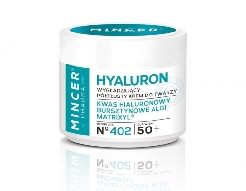 Zdjęcie MINCER PHARMA HYALURON Krem Wygładzający półtłusty do twarzy 50+ No 402 50 ml