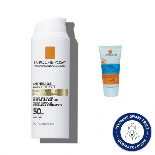 Zdjęcie LA ROCHE-POSAY ANTHELIOS Fotoprotekcja SPF50 Krem 50 ml + GRATIS FLUIDE INVISIBLE 15 ml