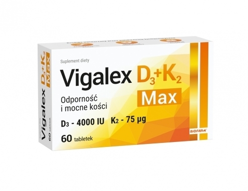 Zdjęcie VIGALEX D3 + K2 MAX 60 tabletek
