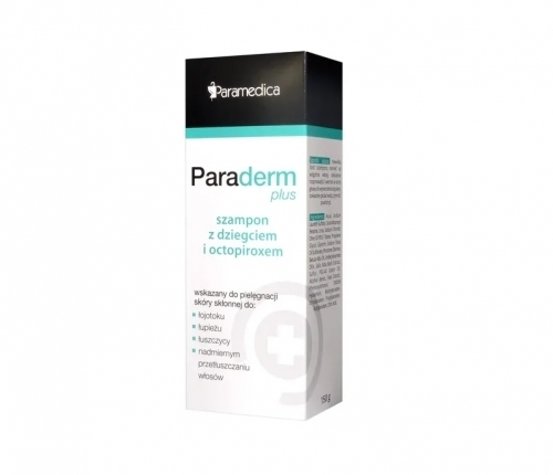 Zdjęcie PARADERM PLUS Szampon przeciwłupieżowy z dziegciem i octopiroxem 150 ml