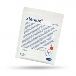 Zdjęcie STERILUX Kompresy jałowe 17-nitkowe 12-warstwowe 5 x 5 cm 3 sztuki