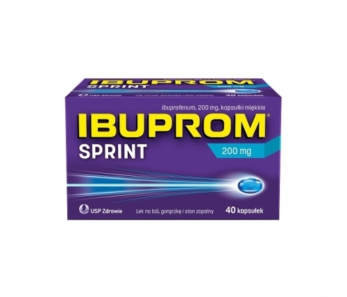 Zdjęcie IBUPROM SPRINT 200 mg 40 kapsułek