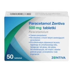 Zdjęcie PARACETAMOL ZENTIVA 500 mg 50 tabletek ZENTIVA