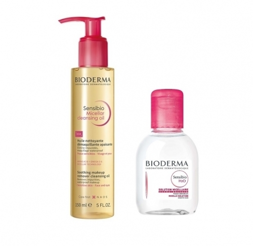 Zdjęcie BIODERMA ZESTAW SENSIBIO Olejek micelarny 150 ml + Woda micelarna H2O 100 ml