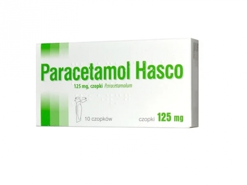 Zdjęcie PARACETAMOL czopki 125 mg 10 czopków HASCO