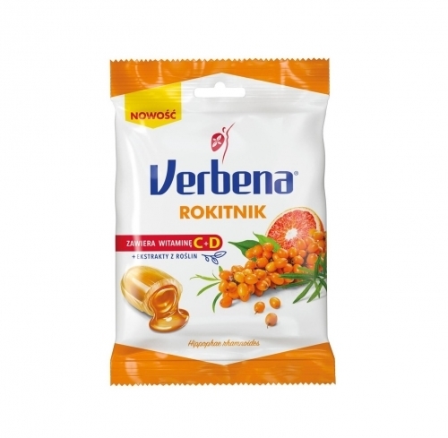 Zdjęcie VERBENA ROKITNIK Cukierki ziołowe z witaminą C + D 60 g