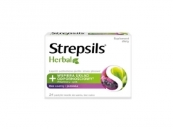 Zdjęcie STREPSILS Herbal Bez czarny i Jeżówka 24 pastylki