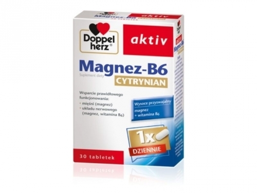 Zdjęcie DOPPELHERZ AKTIV Magnez-B6 Cytrynian 30 tabletek