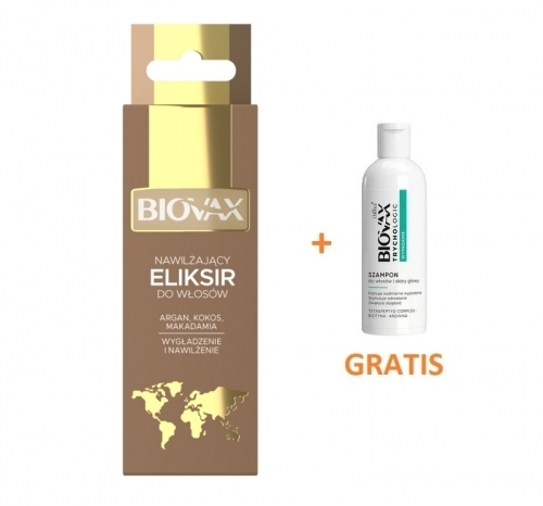 Zdjęcie BIOVAX Naturalne Oleje Nawilżający Eliksir do włosów 15 ml + MINI SZAMPON 50 ml GRATIS