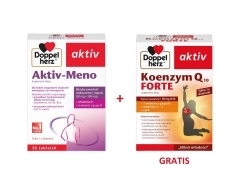 Zdjęcie DOPPELHERZ AKTIV Aktiv-Meno 30 tabletek + Koenzym Q10 FORTE 15 kapsułek DATA 05.2024 GRATIS