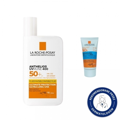 Zdjęcie LA ROCHE-POSAY ANTHELIOS Niewidoczny Fluid UV MUNE SPF 50+ 50 ml + GRATIS FLUIDE INVISIBLE 15 ml